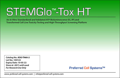 STEMGlo™-Tox HT: A standardized and validated ATP bioluminescence ES, iPS and transformed cell line toxicity testing and screening platform